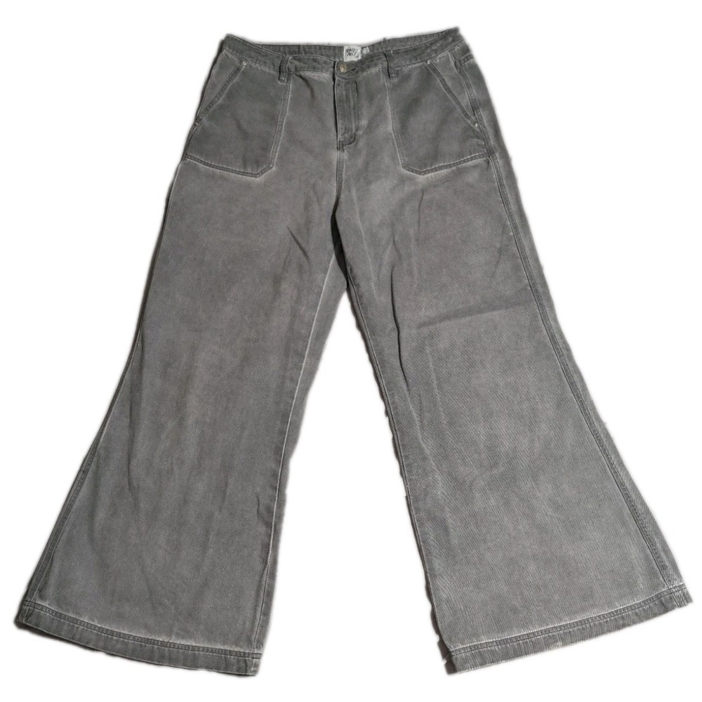 Princess Polly Womens 12 Gray‎ Wide Leg Jeans High Rise Flare Y2K Baggy Denim